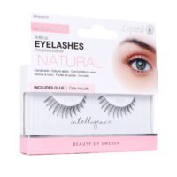 9107-يورو-أ رموش اصطناعية طبيعية 9107 مع غراء متضمن، مصنوعة يدويًا ومريحة في الارتداء لتعزيز جمال العين.