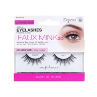 9108-رموش-ثقة مجموعة رموش Depend Faux Mink 3D مع الغراء، تتضمن رموشًا يمنى ويسرى للحصول على مظهر طبيعي، مصنوعة يدويًا من أجل الراحة وسهولة الاستخدام.