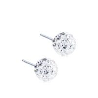 orhangen_titan_blomdahl_7330981520109_15-1268-01 Elegant crystal stud earrings with a sparkling design, featuring a round shape and silver-tone posts for a sophisticated look.