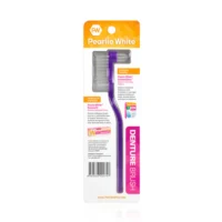 202205_فرشاة أسنان_أرجوانية_B_540x فرشاة أسنان Pearlie White بمقبض مريح ورأس تنظيف للعناية الفعالة بأطقم الأسنان، معبأة للعرض بالتجزئة.