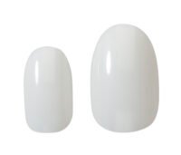 6012_d Glossy white nail tips in two sizes for nail art and manicure applications, ideal for creating elegant nail designs.