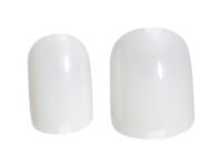 6034 Set of white nail tips in two sizes for professional manicures and nail art applications.