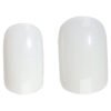 White acrylic nail tips in two sizes for nail art and manicure applications, ideal for creating stylish nail designs.