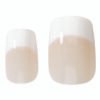 6101_d A set of two nail tips showcasing a natural finish with a white tip and a soft pink base, ideal for nail art and extensions.