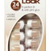 6101_eur Depend French Look Square Design Nails with 24 pieces, flexible material, and pink glue for easy application.