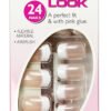 6102_eur Depend French Look Square Design Nails kit with 24 flexible nails and pink glue for easy application and a perfect fit.