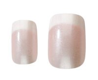 6244_d Gradient pink nail tips set featuring a glossy finish and subtle shimmer, perfect for stylish nail art and manicures.