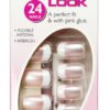 6244_eur Depend French Look Square Nails pack with 24 flexible nails and pink glue for easy application and a natural look.
