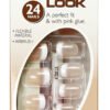 6301_eur Depend French Look short model nails with flexible material and pink glue, packaged in a clear display for easy viewing.