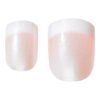 6303 Glossy pink gradient nail tips with a sparkling finish, showcasing a stylish design for manicures and nail art.
