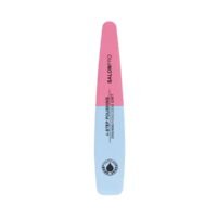 92014-4-Step-Polishing SalonPro 4-step polishing file for nails, featuring a pink and blue design with grit levels for smooth nail finishing.