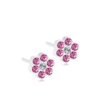 Pink Crystal Flower Stud Earrings Pink crystal flower stud earrings featuring multiple sparkling stones in a floral design, perfect for adding elegance to any outfit.