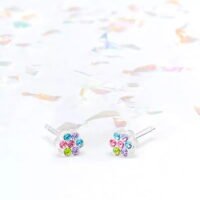 orhangen_nickelfri_plast_blomdahl_7330981512722_15-0114-98_c.jpg Colorful floral stud earrings featuring pink, green, and blue gemstones, set in silver, ideal for adding a touch of elegance.
