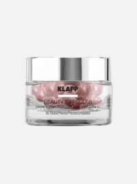 05 KLAPP Beauty Capsules containing skin-refining Vitamin C serum, designed for skincare routines, enhancing skin texture and radiance.