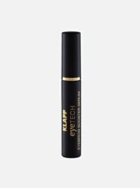 KLAPP Eyetech Eyebrow Booster Serum in a sleek black tube designed to enhance eyebrow growth and thickness.