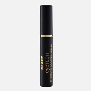 brow (1) KLAPP Eyetech Eyebrow Booster Serum in a sleek black tube designed to enhance eyebrow growth and thickness.