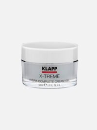 haydra-gel KLAPP X-Treme Hydra Complete Cream-Gel in a clear jar, designed for deep hydration and skin nourishment, 50ml size.