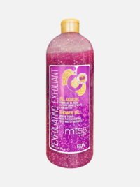 product-copy2 Miss Spa Exfoliating Shower Gel with white fragrance in a 740ml bottle, featuring pink gel and exfoliating beads for a refreshing cleanse.
